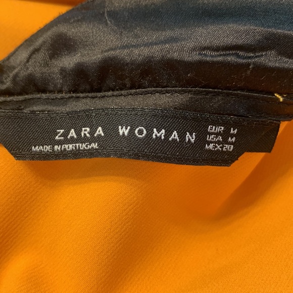 ZARA ~ Fit & Flare Back Bow Cut Out Mini Dress in Orange ~ Size Medium - Picture 10 of 12